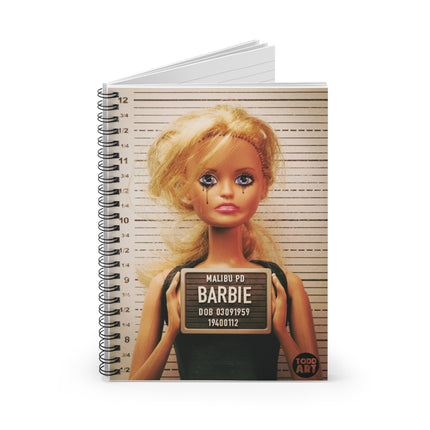 Barbie Malibu Mugshot Spiral Notebook - Ruled Line