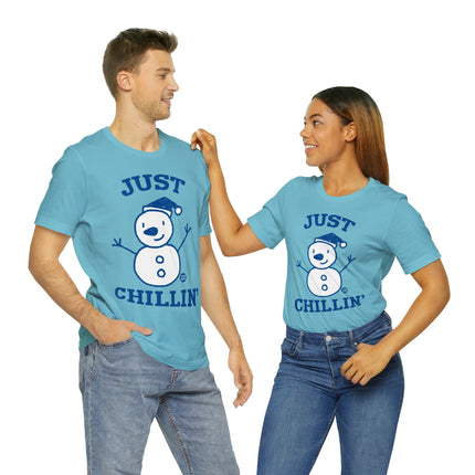 Just Chillin Snowman Xmas Unisex Tee