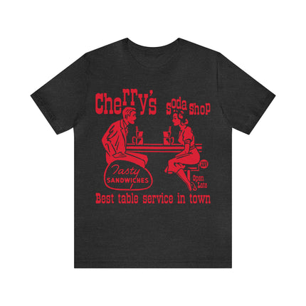 Retro Cherry's Soda Shop Unisex Short Sleeve Tee