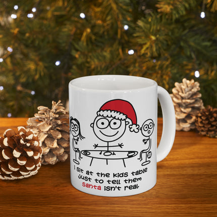 Sit At The Kid's Table Santa Christmas Ceramic Mug