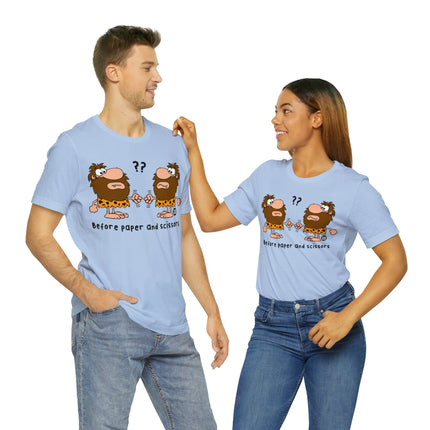 Caveman Rock Paper Scissors Unisex Tee