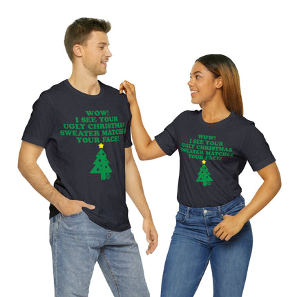 Wow Ugly Xmas Sweater Unisex Tee