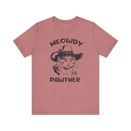 Meowdy Pawtner Cat Tee, Cute Cat Cowboy Tshirt