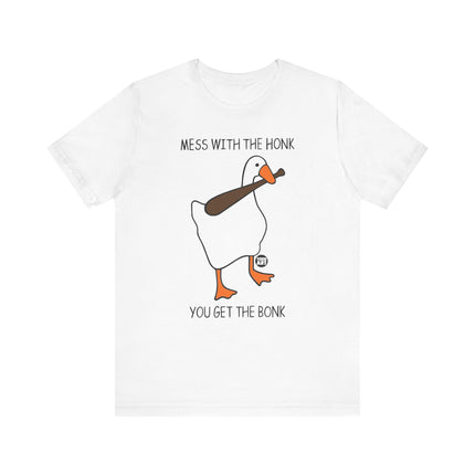 Mesh With Honk Get the Bonk Goose Tee, Funny Goose Tshirt