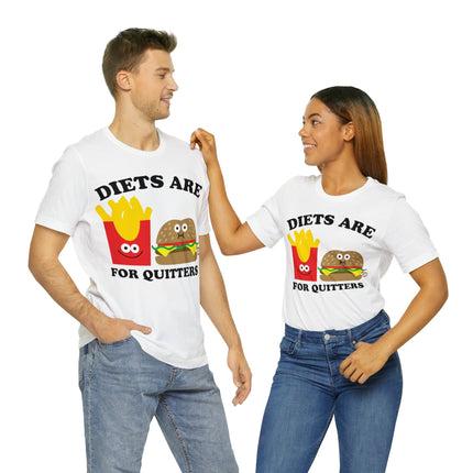 Diets Are For Quitters Burger and Fries Unisex Short Sleeve Tee