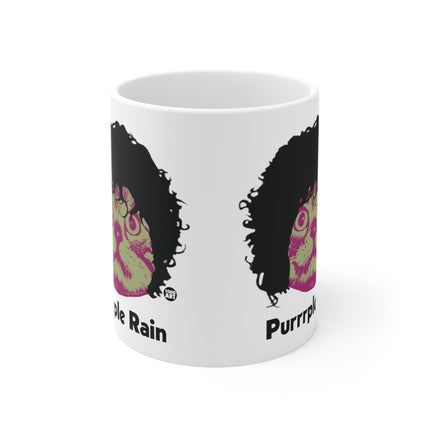 Purrrple Rain Cat Ceramic Mug