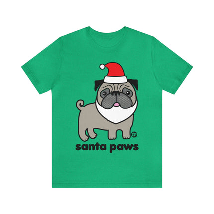 Santa Paws Pug Christmas Unisex Tee