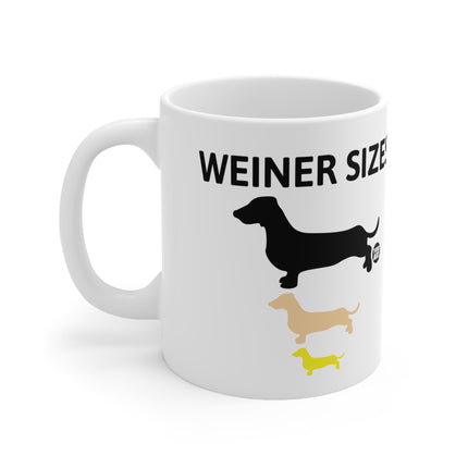Weiner Sizes Ceramic Mug