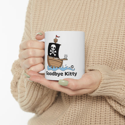 Goodbye Kitty Pirate Ship Ceramic Mug