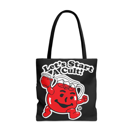 Let's Start a Cult Kool Aid Man Black Tote Bag