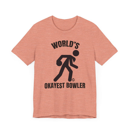 Funny "World's Okayest Bowler" Tee Shirt