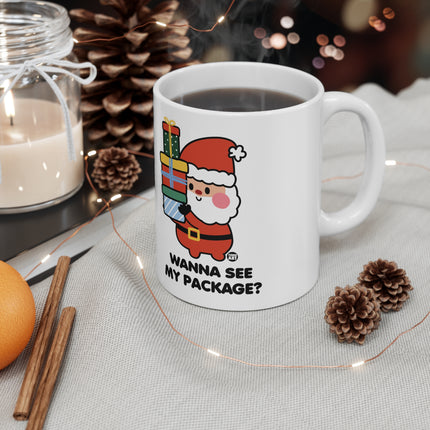 Wanna See My Package Cute Santa Ceramic Mug