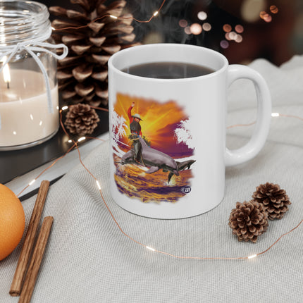 Dolphin Cowboy Ceramic Mug