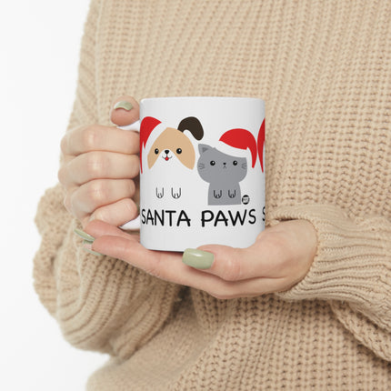 Santa Paws Dog and Cat Christmas Ceramic Mug