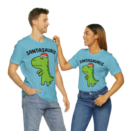 Santasaurus Dinosaur Christmas Unisex Tee