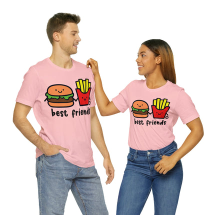 Best Friends Burger and Fries Unisex Short Sleeve Tee