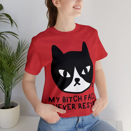 Bitch Face Never Rests Cat Unisex Tee