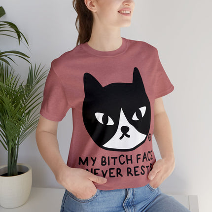 Bitch Face Never Rests Cat Unisex Tee