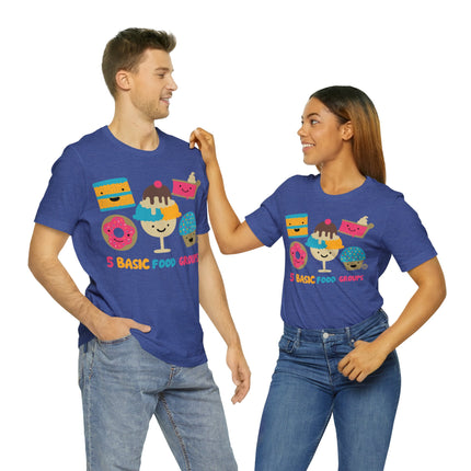 5 Basic Food Groups Unisex Short Sleeve Tee