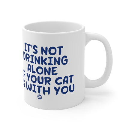 drinking alone cat Ceramic Mug