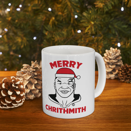 Merry Chrithmith Mike Tyson Santa Ceramic Mug