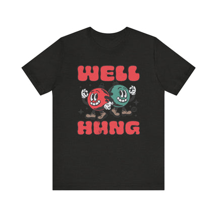 Funny "WELL HUNG" Christmas Tree Ornaments Tee Shirt