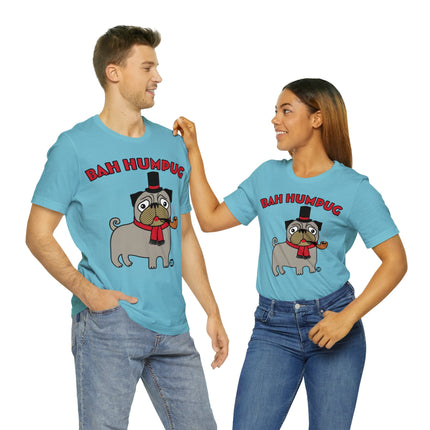 Bah Humpug Pug Christmas Unisex Short Sleeve Tee