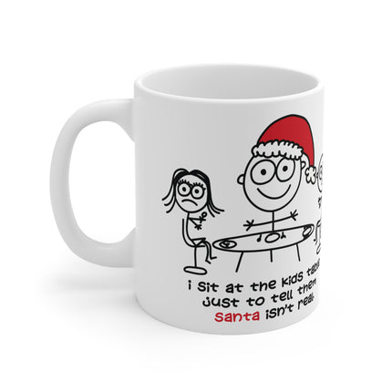 Sit At The Kid's Table Santa Christmas Ceramic Mug