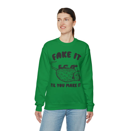 Fake It Till You Make It Possum Crewneck Sweatshirt