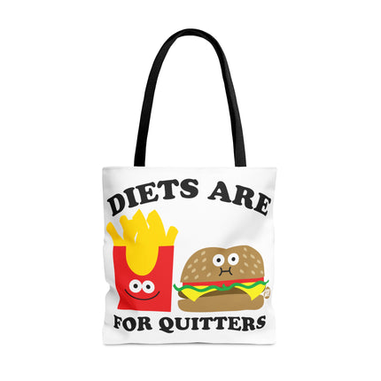 Diets Are For Quitters Burger and Fries Tote Bag