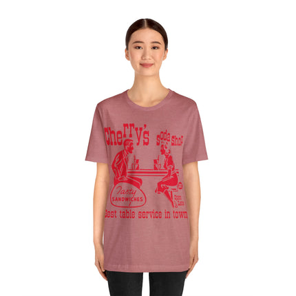 Retro Cherry's Soda Shop Unisex Short Sleeve Tee