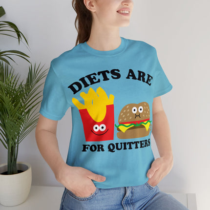 Diets Are For Quitters Burger and Fries Unisex Short Sleeve Tee