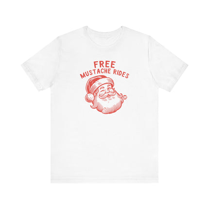 Funny "FREE MUSTACHE RIDES" Tee Shirt