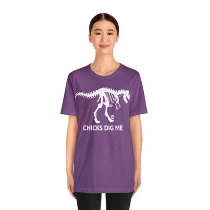 Chicks Dig Me Dinosaur Unisex Tee