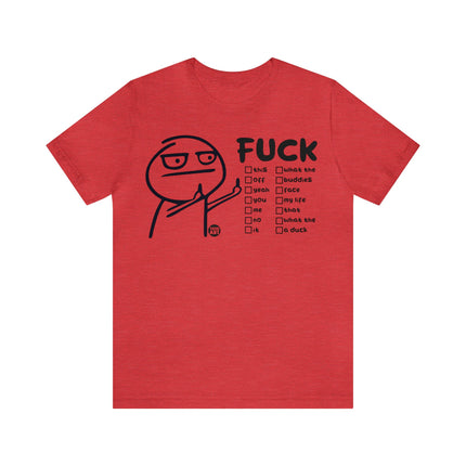 Fuck You Stick Man Unisex Short Sleeve Tee