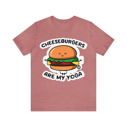 Cheeseburgers Are My Yoga Unisex Short Sleeve Tee