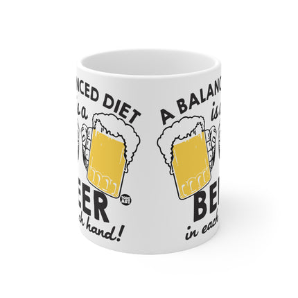 Beer Balanced Diet Ceramic Mug