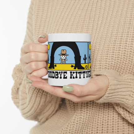 Goodbye Kitty Western Ceramic Mug