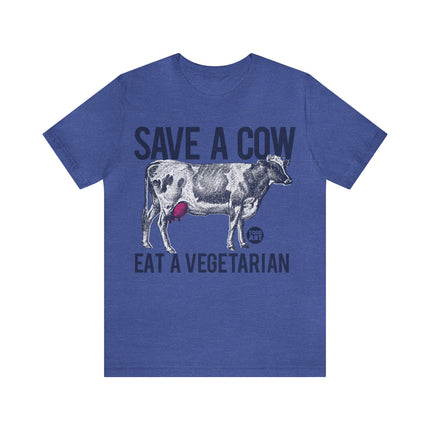 Save a Cow Eat Vegetarian Unisex Short Sleeve Tee