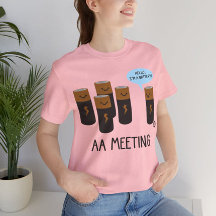 AA Meeting Battery Pun Short Sleeve Tee