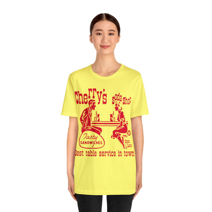 Retro Cherry's Soda Shop Unisex Short Sleeve Tee