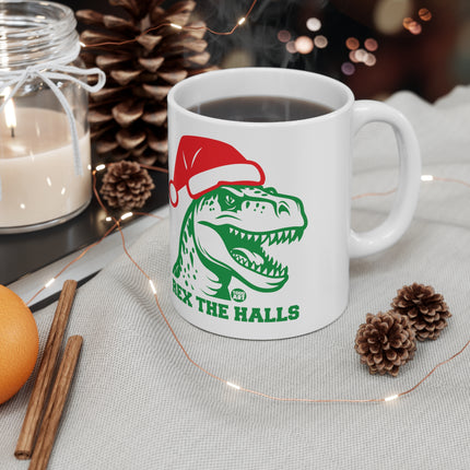 Rex The Halls Dinosaur Christmas Ceramic Mug