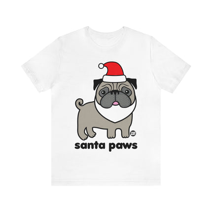 Santa Paws Pug Christmas Unisex Tee