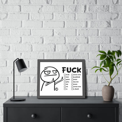 Fuck Stick man Framed Paper Posters