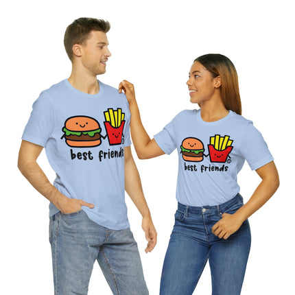 Best Friends Burger and Fries Unisex Short Sleeve Tee