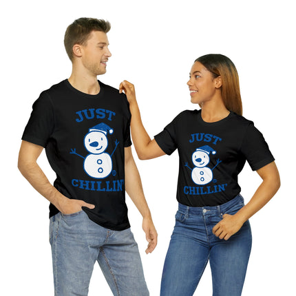 Just Chillin Snowman Xmas Unisex Tee