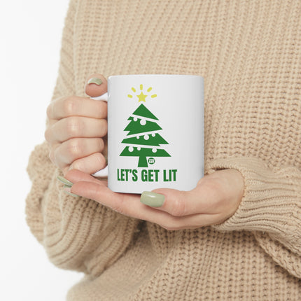 Let's Get Lit Christmas Tree Ceramic Mug