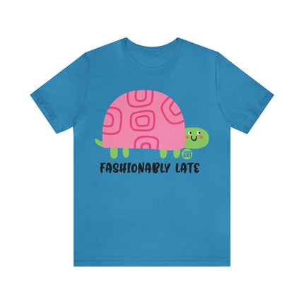 Fashionably Late Turtle Unisex Short Sleeve Tee