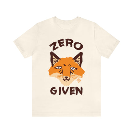 Zero Fox Given Unisex Short Sleeve Tee