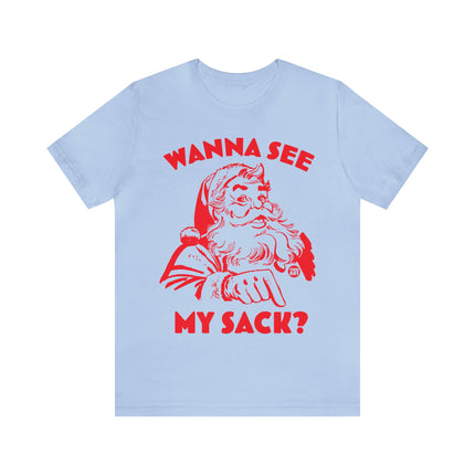 Wanna See My Package Santa Xmas Unisex Tee